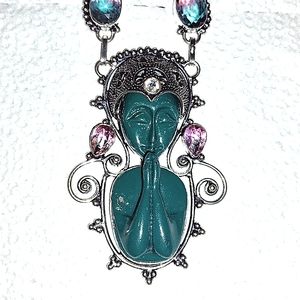 Praying lady handmade, 925 sterling silver and stamped brand new